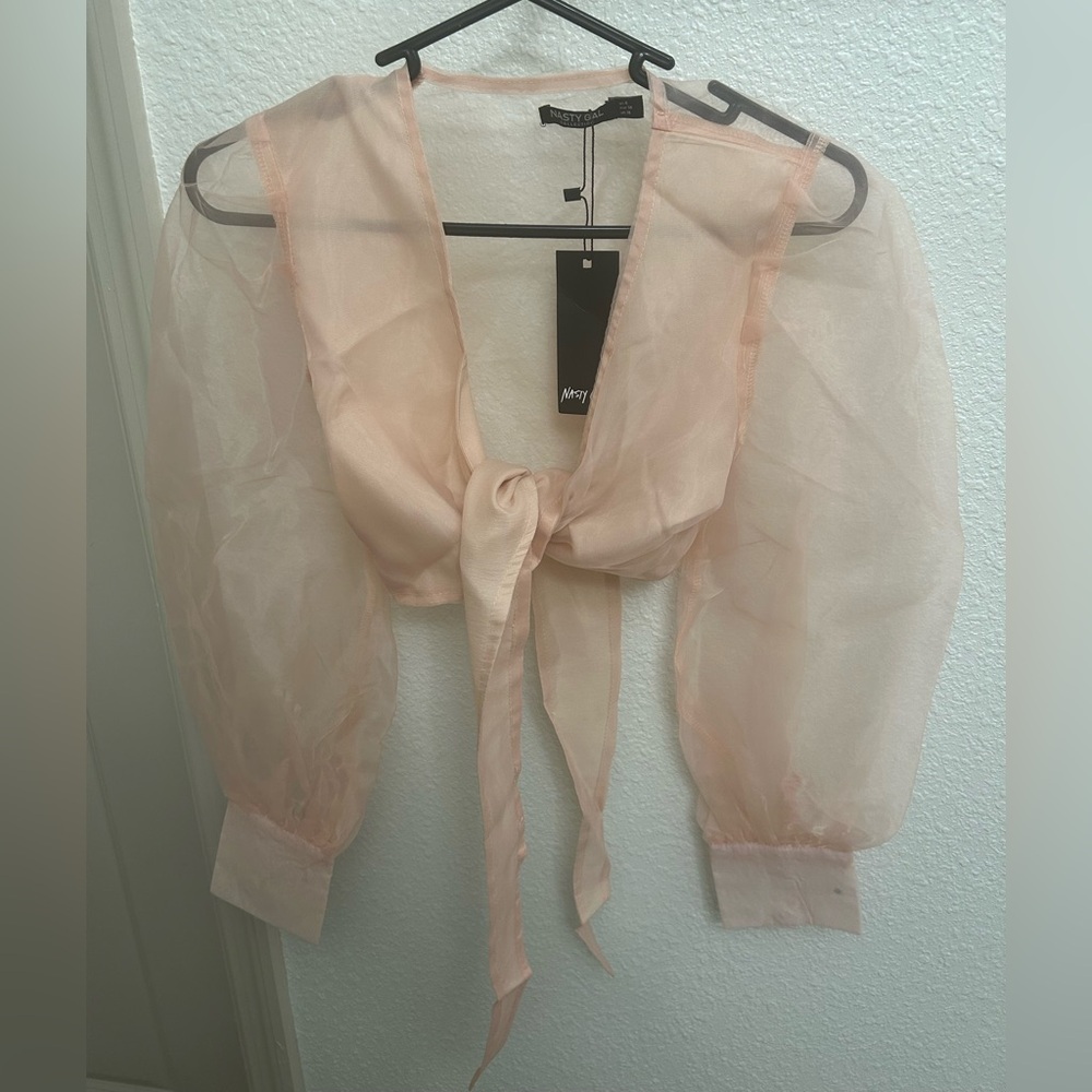 Brand New Nasty Gal Organza Puff Sleeve Blouse – Size US 6
